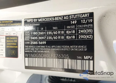 2020 Mercedes-Benz Glc 350E 4Matic z USA, uszkodzony, nr VIN W1N0G5DB0LF776305